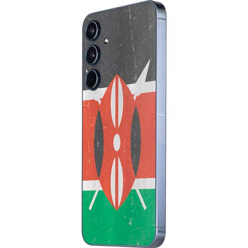Kenya Flag Distressed Galaxy A35 5G Skin